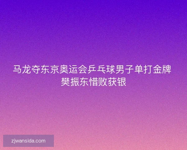 马龙夺东京奥运会乒乓球男子单打金牌 樊振东惜败获银 马龙夺东京奥运会乒乓球男子单打金牌 樊振东惜败获银