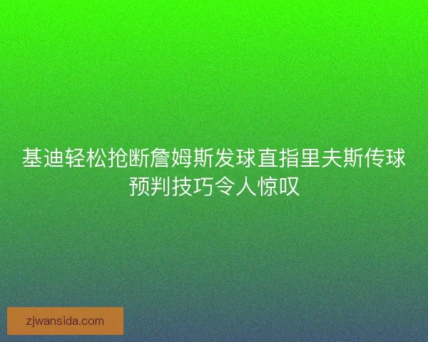 基迪轻松抢断詹姆斯发球直指里夫斯传球预判技巧令人惊叹